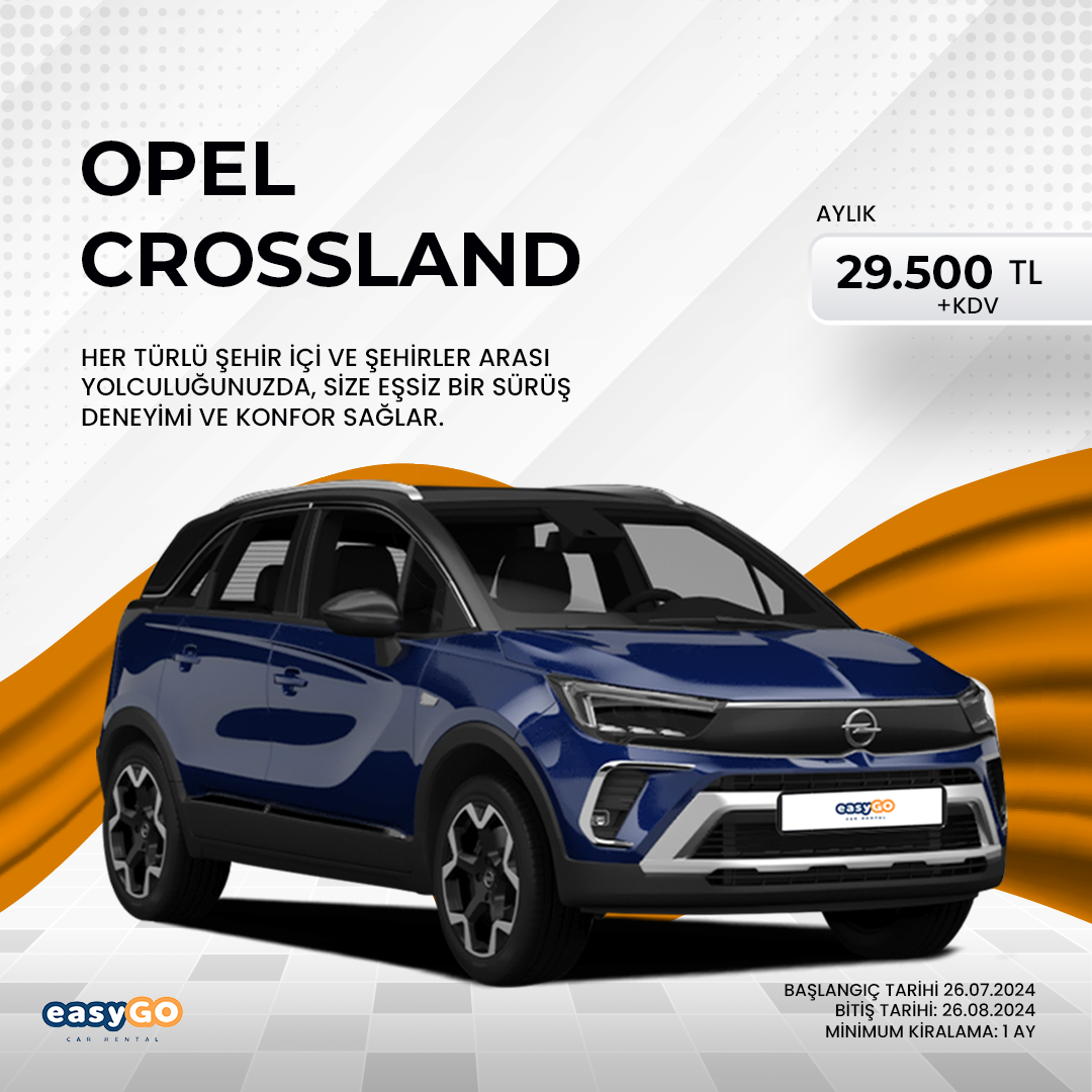 Konfor, Güvenlik ve Tarz: Opel Crossland ile Yolculuğa Çık!