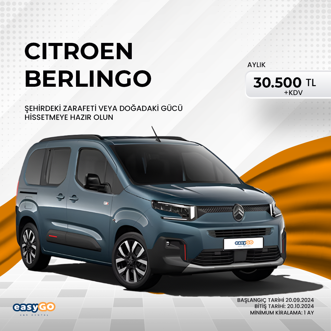 Yenilikçi Tasarım, Ekonomik Fiyat: Citroen Berlingo ile Yolculuklara Çık!