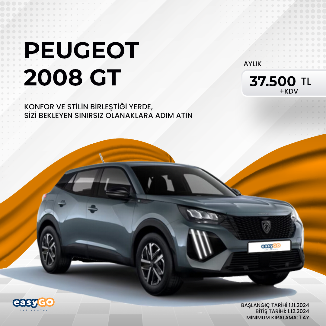 Yenilikçi Tasarım, Ekonomik Fiyat: Peugeot 2008 GT ile Yolculuklara Çık!